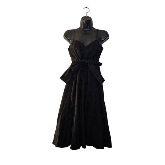 Diane Von Furstenberg Jolie Dress Size 2 Black Spaghetti Strap Tie Waist - Picture 2 of 7